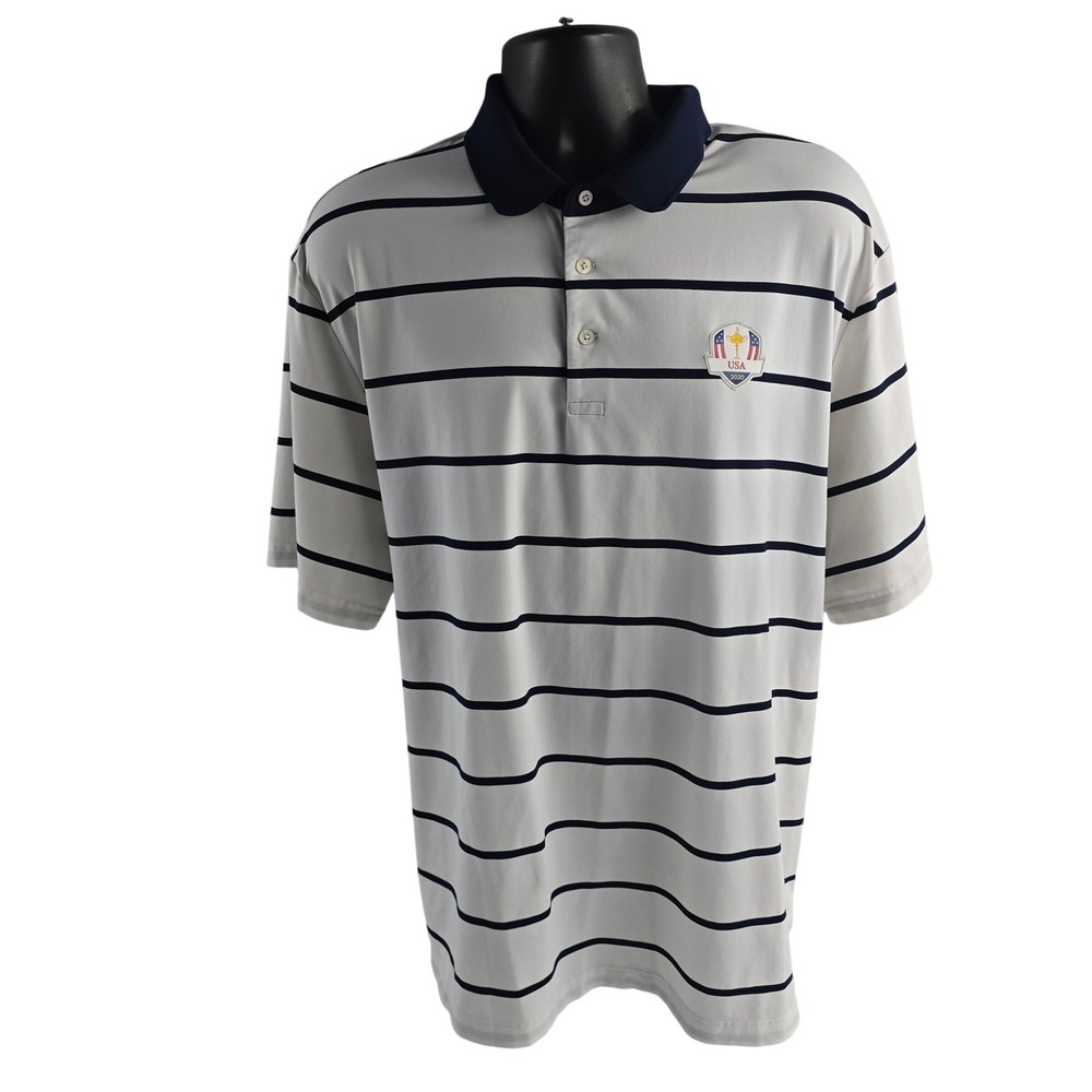 RLX‎ Ralph Lauren USA Ryder Cup 2020 Striped Golf Polo Shirt XXL
